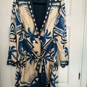 FARM Rio Anthropologie Long Sleeve Blazer Dress